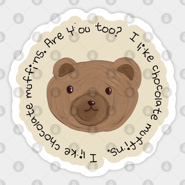 bear chocolate muffins Sticker by zzzozzo